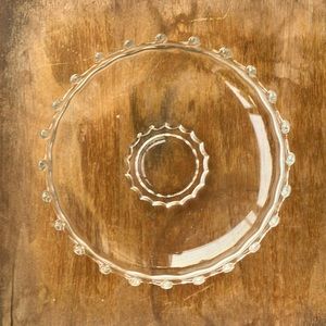 Heisey Glass Co. 1940's Lariat (Blown) Glass Looped Edge Low Serving Bowl 9"x2"